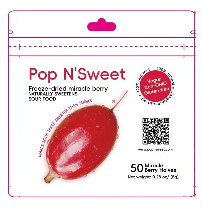 2 PACKS OF 50 PREMIUM FREEZE-DRIED MIRACLE BERRY HALVES